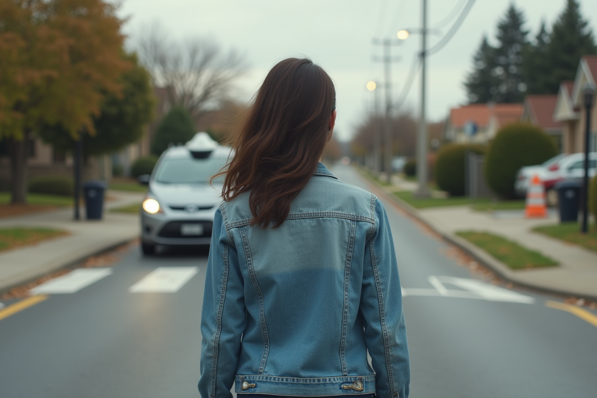 Jeune femme marchant près d